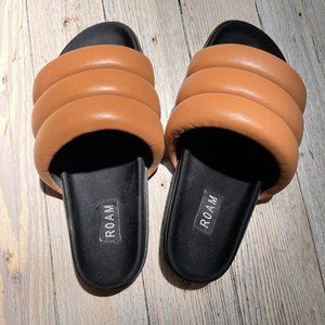 Roam Puffy Slides in Cognac sz 38 or 7.5 No Box
